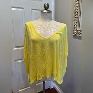 Planet Blue Neon Yellow Top sz M